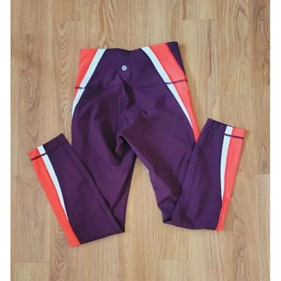 Lululemon Kick Serve Sweat Leggings Athleisure Workout Size 4 Burgundy - Picture 5 of 9